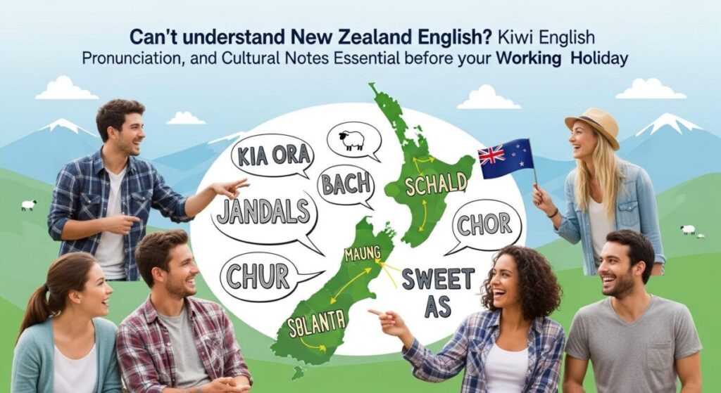 ニュージーランド英語が聞き取れない?ワーホリ前に必須のキウイ英語 発音・スラング・文化的注意点のアイキャッチ画像