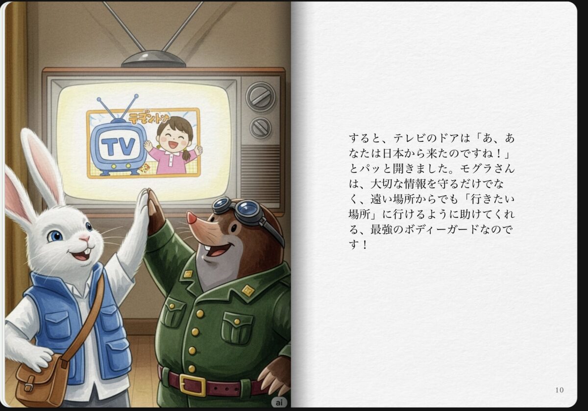 絵本でわかるVPN【うさぎさんの旅と、頼れるガードマン「モグラさん」】ページ10