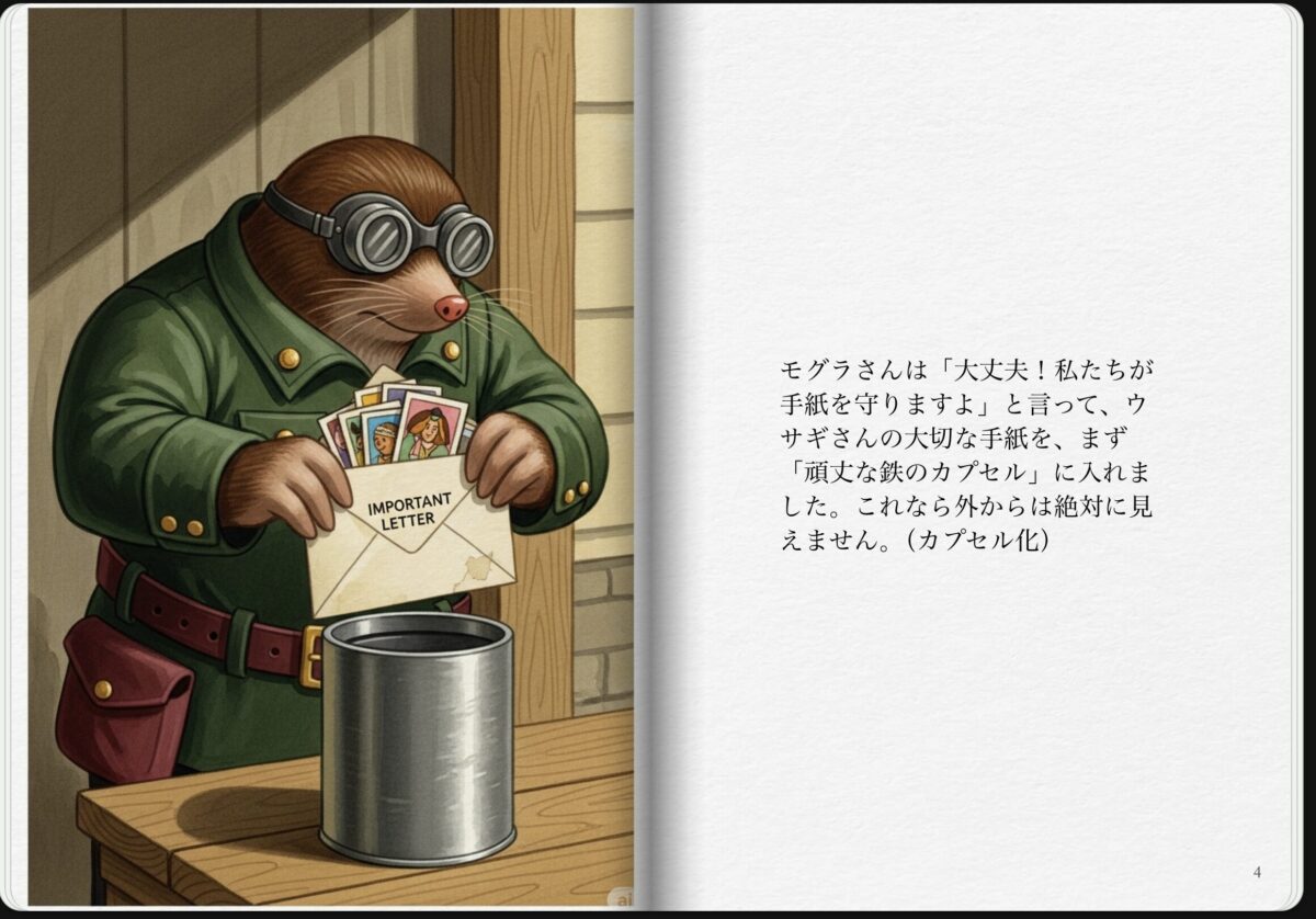 絵本でわかるVPN【うさぎさんの旅と、頼れるガードマン「モグラさん」】ページ4