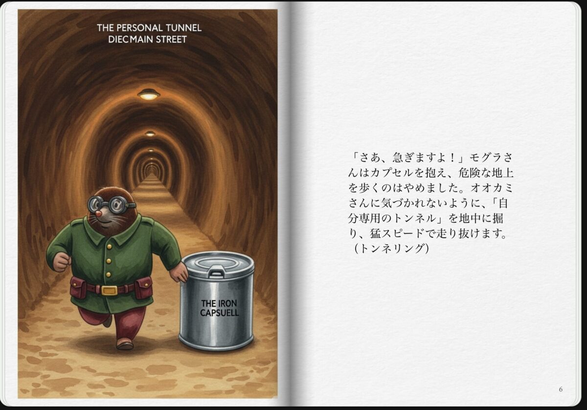 絵本でわかるVPN【うさぎさんの旅と、頼れるガードマン「モグラさん」】ページ6