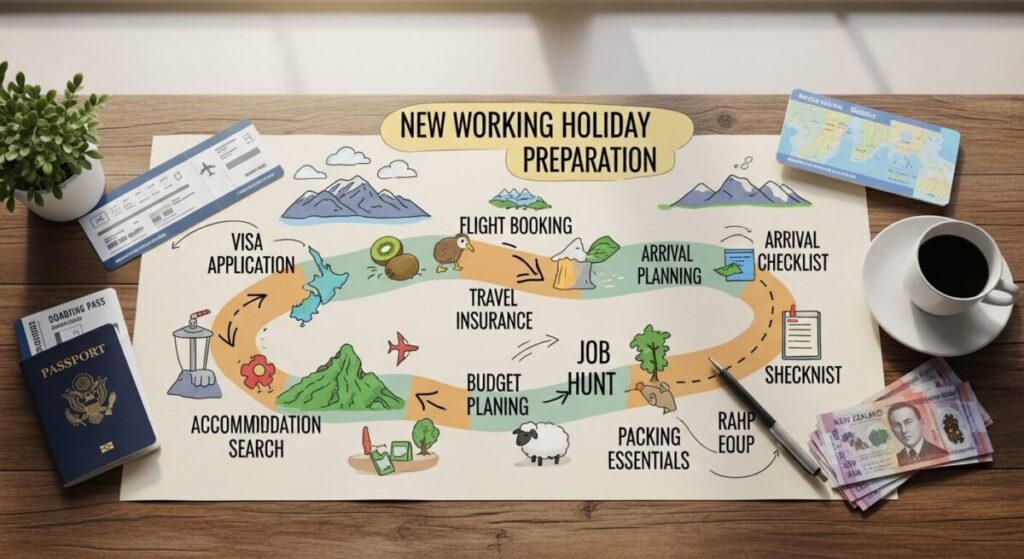 【随時更新】NZワーホリ準備のすべて！渡航1年前からの「やることリスト」と費用総額【30歳夫婦の実録ロードマップ】のアイキャッチ画像
