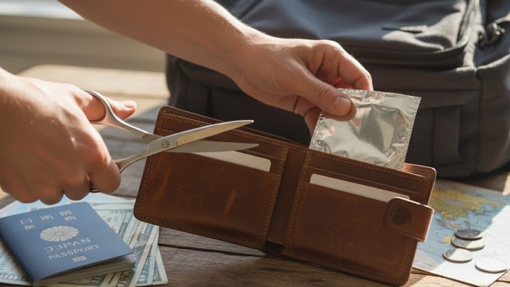 【DIY】革財布をRFID対策化!海外スキミング防止の実践手順とダミー財布運用【2026年版】のアイキャッチ画像