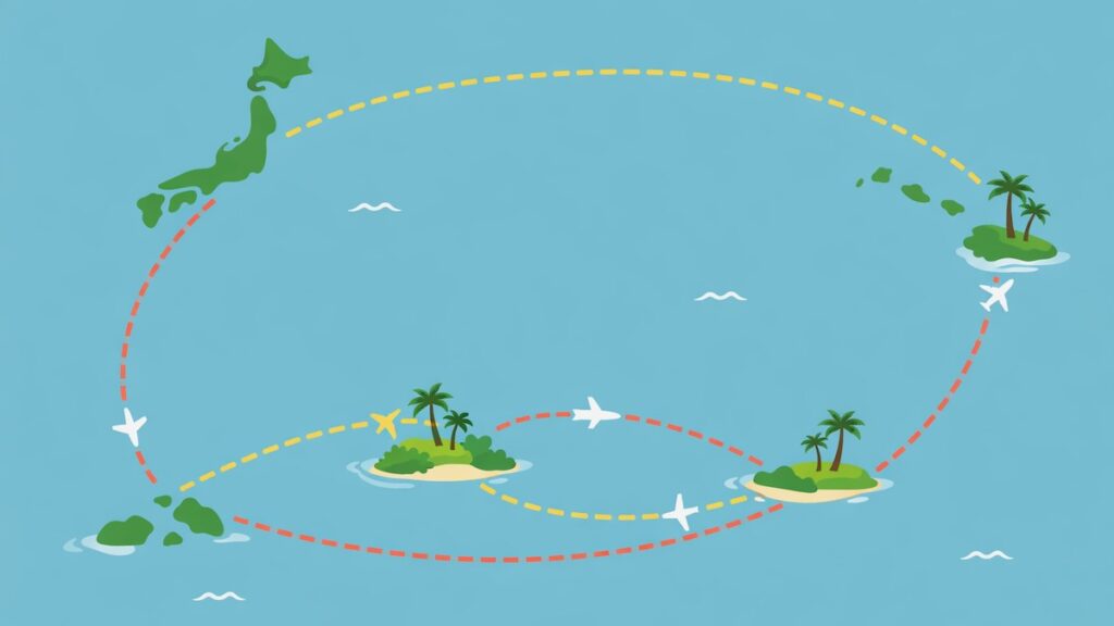 南太平洋の島国を巡るイメージ図