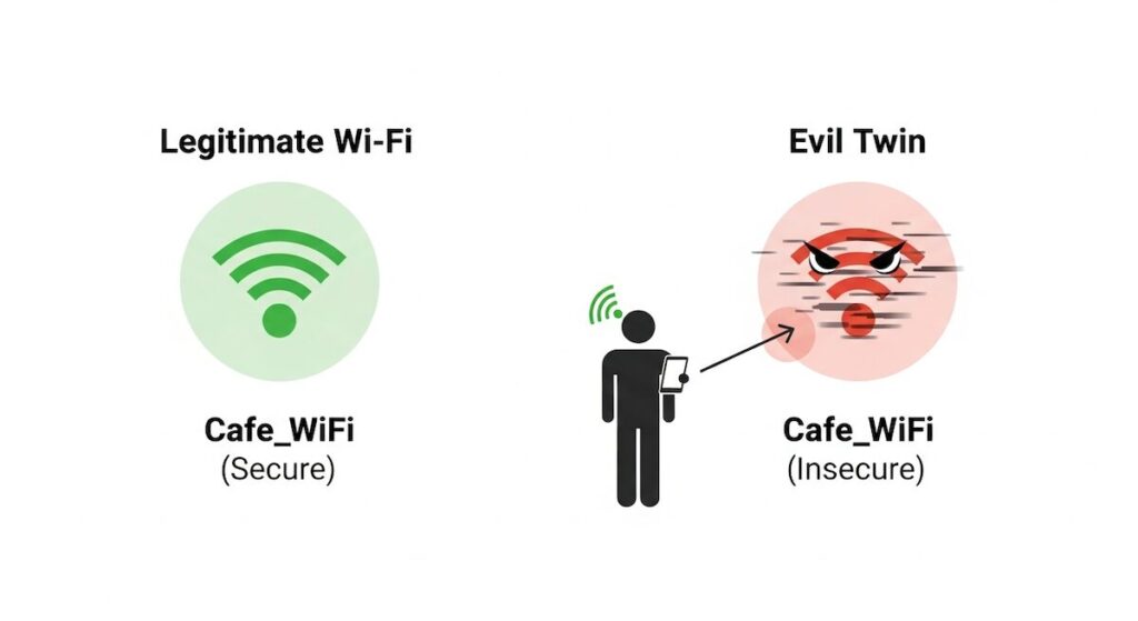 Evil Twin攻撃の仕組のイメージ画像